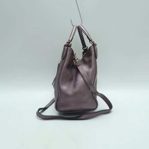 GUCCI Soho Purple Leather Satchel 818-041625 - Picture 3 of 12